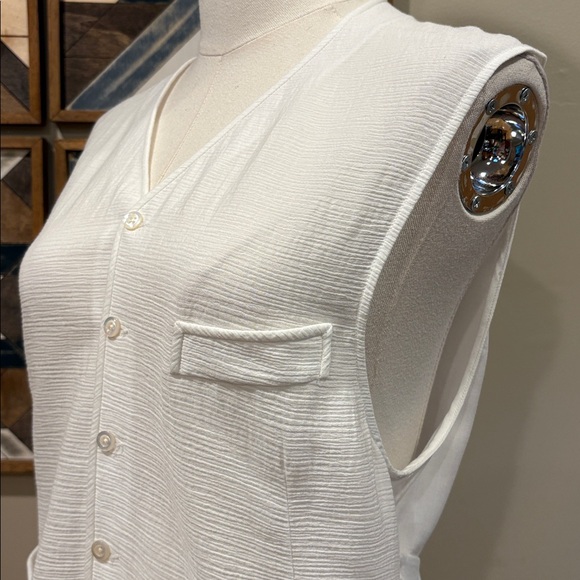 Ralph Lauren Collection White Cotton Viscose Vest size 4 - Picture 5 of 12